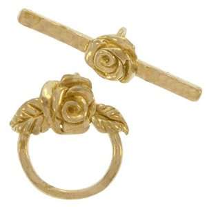 Real Gold Tone Non Tarnish Brass Toggle Clasp With Rose 