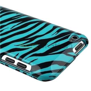 Blue Black Zebra Snap on Hard Case For iPod touch 4 G  