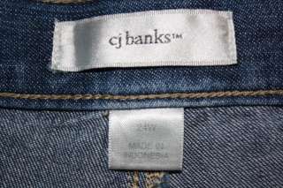 CJ Banks Long Blue Denim Jean Skirt Size 24W  