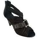 Makowsky Leather Cross Strap Sandals with Buckle 8m  