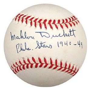  Mahlon Duckett Autographed Baseball   with  Phil Stars 