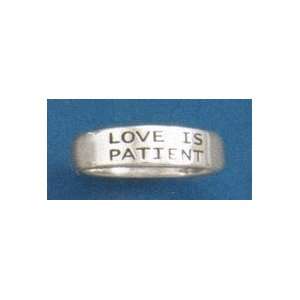  LOVE IS PATIENT Sterling Silver Ring, 5mm wide Jewelry