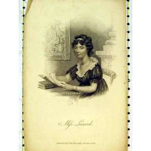    1821 Portrait Beautiful Woman Miss Linwood Reading