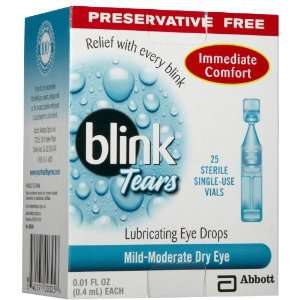  BLINK TEARS SINGLE USE VIALS Size 25 Health & Personal 