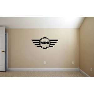  Mini Cooper Emblem BLACK Wall Garage Room Vinyl Decal SET 