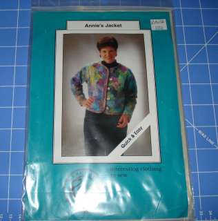ANNIES JACKET PATTERN BY RAG MERCHANT   SIZE 6 TO 22  
