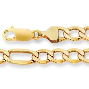 14K Yellow Gold Light Figaro Chain (Width 6.5mm) Length 