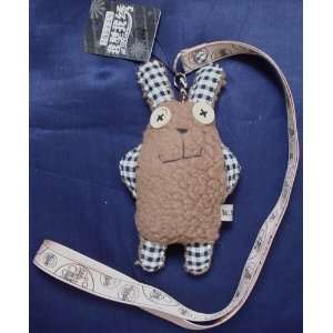  Brown Rabbit Plush Toy Keychain Cell Phone Charm w/Lanyard 