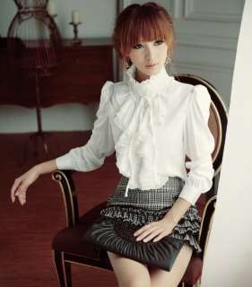 NEW Luxus Victorian Boho Retro Top Ruffle Fashion Women Blouse S M L 