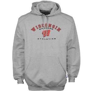  Russell Wisconsin Badgers Ash Hoody Sweatshirt Sports 