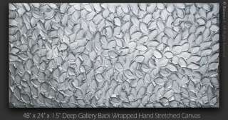 ORIGINAL Modern Silver Abstract Textured Painting 48  