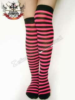 excellent quality stripe over knee stockings. opaque, fine knitted 