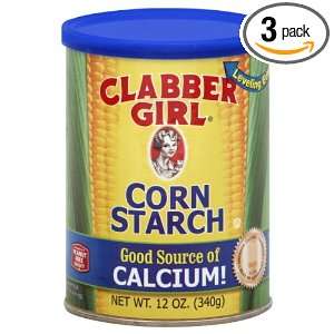 Clabber Girl, Corn Starch, 12oz Canister (Pack of 3)  