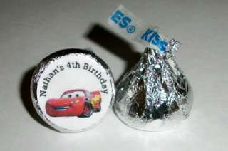 216 DISNEY CARS BIRTHDAY PARTY FAVORS HERSHEY KISS LABELS  