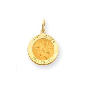  14k Gold Saint Matthew Medal Charm Jewelry