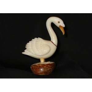  Ivory Goose Tagua Nut Figurine Carving, 3 x 3 x 2