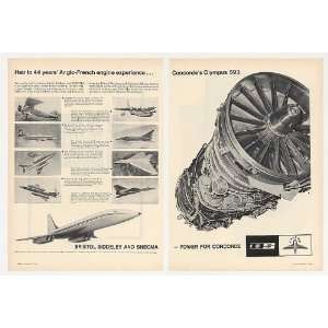  1967 Bristol Siddeley SNECMA Aircraft Engines 2 Page Print 