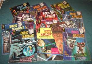 BORIS KARLOFF Tales of Mystery   Lot of 12 comics from 1960s 10 31 