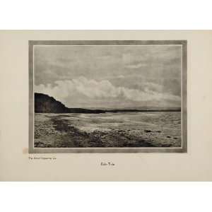  1910 Original Print Ebb Tide Beach Sea Seashore Clouds 