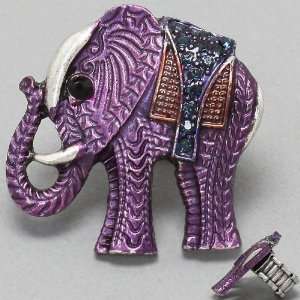 Womens Elephant Ring, 1 3/8 W, 1 1/2 L, Stretchable, Silver/ Mt 