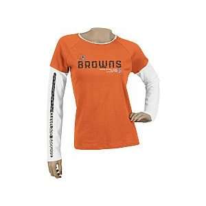  Cleveland Browns Womens Sideline Tacon Too Long Sleeve T Shirt Small