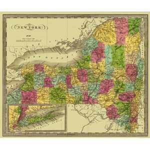  STATE OF NEW YORK (NY) MAP BY GREENLEAF 1840