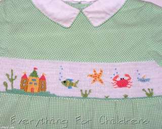 Boys CARRIAGE BOUTIQUES romper 24m 2T smocked outfit jon jon crab fish 