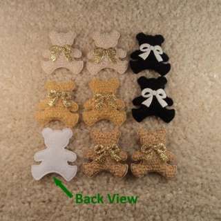 60 Mix 4 Color Teddy Bear Bow Tie Applique Party Gift Decoration Craft 