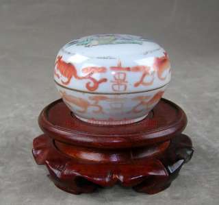 Chinese antique rare Late Qing Famille Rose Porcelain box 8cm  