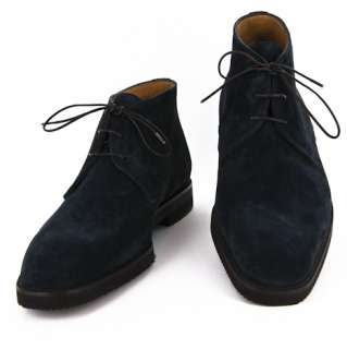 New $750 Sutor Mantellassi Navy Blue Shoes 8.5/7.5  