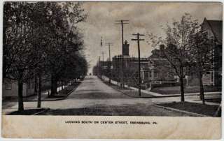   litho postcard showing a view looking south on center street at