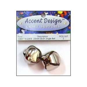  Accent Design Jingle Bell 25mm 2pc Silver