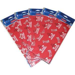 Pro Specialties Chicago Bulls Team Logo Gift Wrap   5 Pack 