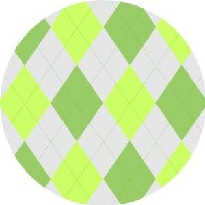  Green on Grey Argyle Art   Fridge Magnet   Fibreglass 