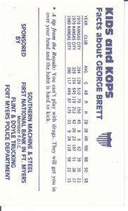 1981 Fort Myers Police Set KC Royals w/ George Brett  