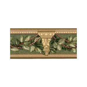   Leaves Green Wallpaper Border in Mulberry Prints