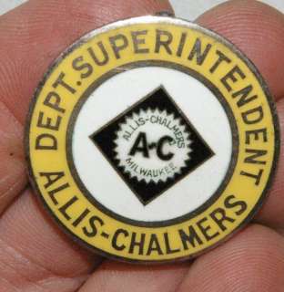   Chalmers Sterling & Enamel 1 1/4 Dept. Superintendent Pin  
