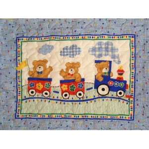 Bears Riding Train Baby Quilt & Shower Gift
