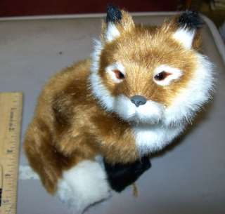 Large 7 inch tall Furry Fox, super cute We combine items and ship 