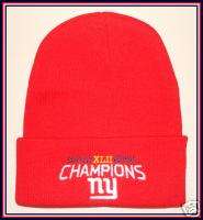 New York Giants Red Super Bowl 42 Champion Winter Hat B  
