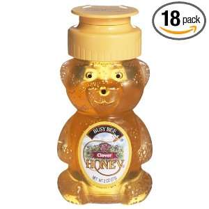 Busy Bee Baby Bear Honey, 2 Ounce Squeeze Bear (Pack of 18)