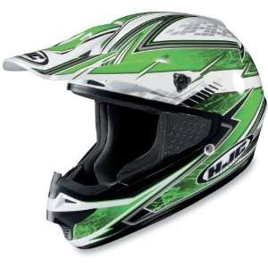  HJC Green/White CS MX Blizzard Helmet Small Automotive