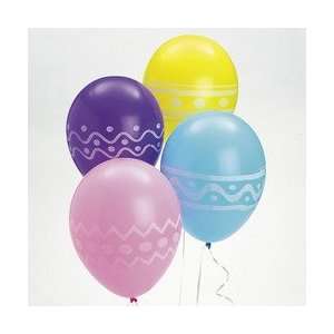    11 Easter Egg Print Latex Balloons (pack of 12) Toys & Games