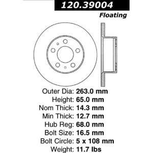  Centric Parts, Inc. 120.39004 Front Disc Brake Rotor 