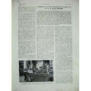  1934 French Newspaper Marie Motor Car Assassin Croate 