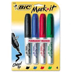  BIC   Mark It Permanent Markers, Chisel Tip, Forest Green 