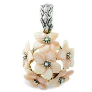   Sterling Silver Pink Mother of Pearl Rhododendron Enhancer Jewelry