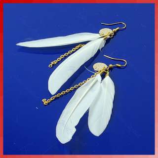   Fashion Elegance Drop Stunning Sexy Attractive Feather Earring New