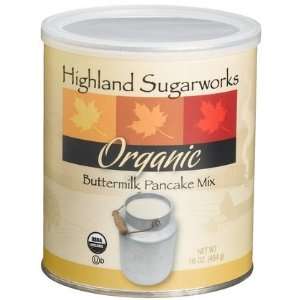 Highland Sugarworks Organic Buttermilk Pancake Mix, 16 oz Canister, 4 