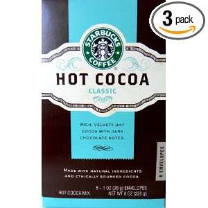 Starbucks Hot Cocoa Mix, Double Chocolate, 8 Count (Pack of 3)